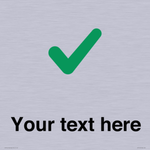 Custom plain background, green tick sign